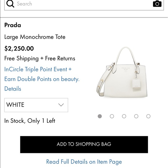 WHITE LARGE MONOCHROME PRADA TOTE - Picture 2 of 8